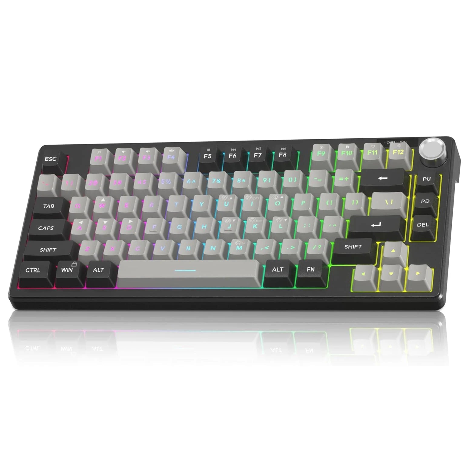 MageGee Mini 60% Gaming Keyboard, RGB Backlit 75 Key Ultra-Compact Keyboard, TS75 Ergonomic Waterproof Mechanical Feeling Office